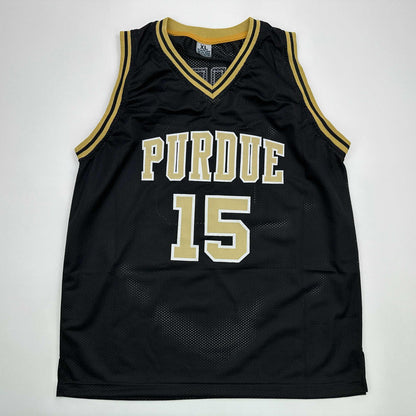 Facsimile Autographed Zach Edey Purdue Black Reprint Laser Auto College Basketball Jersey Size Men's XL