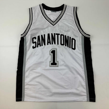 Facsimile Autographed Victor Wembanyama San Antonio White Reprint Laser Auto Basketball Jersey Size Men's XL