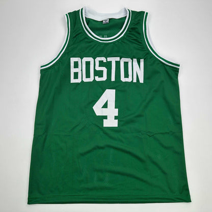 Facsimile Autographed Jrue Holiday Boston Green Reprint Laser Auto Basketball Jersey Size Men's XL