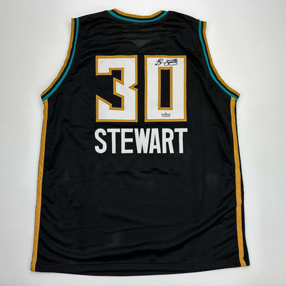 Facsimile Autographed Breanna Stewart New York Black Reprint Laser Auto Basketball Jersey Size Men's XL