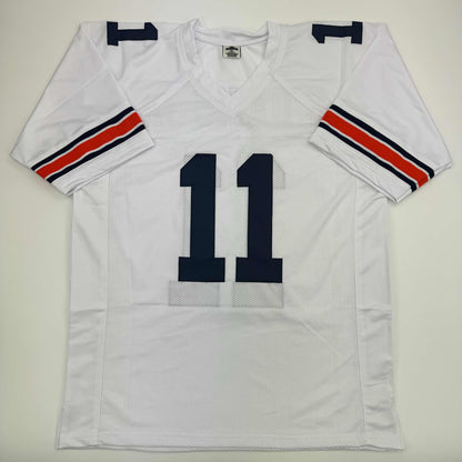 Autographed/Signed Chris Davis Jr. Auburn White College Football Jersey JSA COA