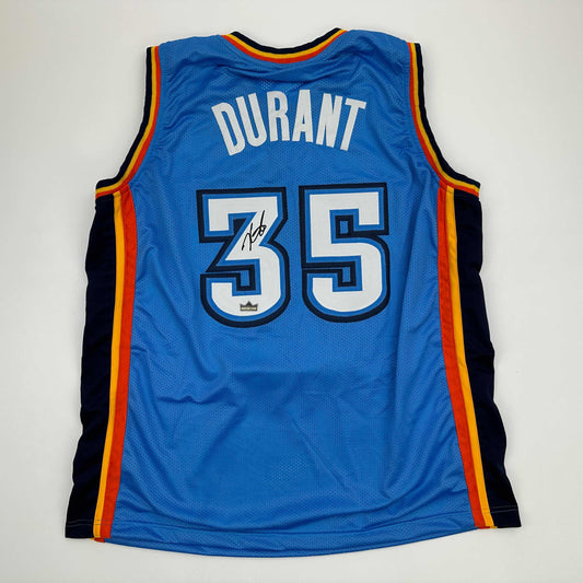 Facsimile Autographed Kevin Durant Oklahoma City Blue Reprint Laser Auto Basketball Jersey Size Men's XL