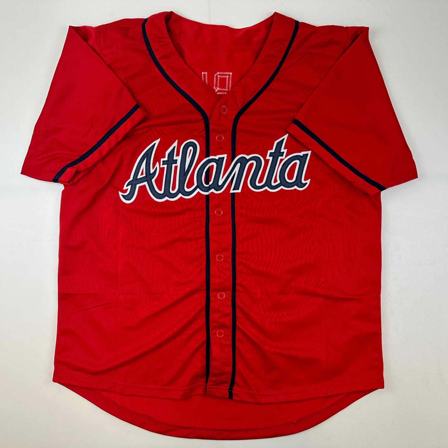 Facsimile Autographed Ozzie Albies Atlanta Red Reprint Laser Auto Baseball Jersey Size Men's XL