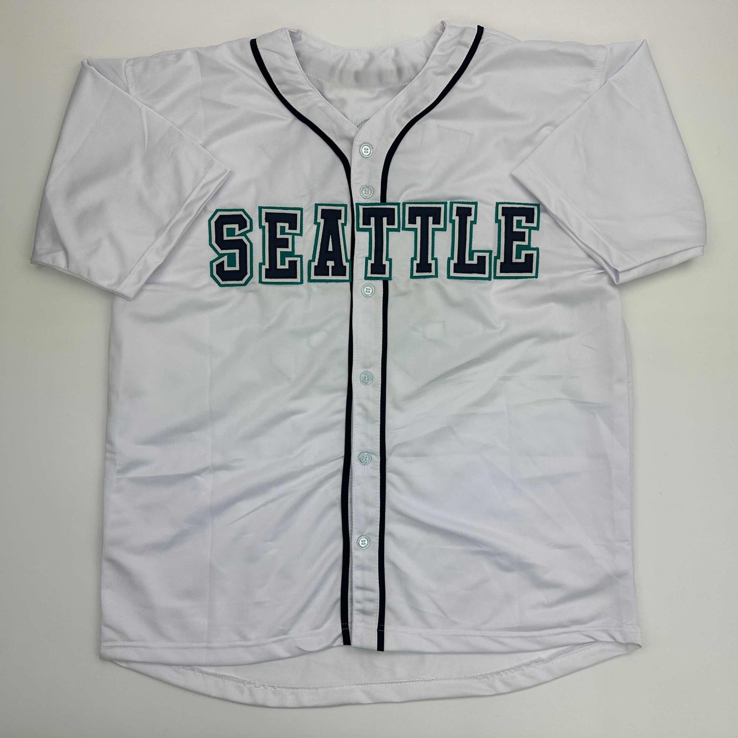Facsimile Autographed George Kirby Seattle White Reprint Laser Auto Baseball Jersey Size Men's XL