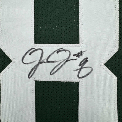 Framed Autographed/Signed Josh Jacobs 35x39 Green Bay Green Football Jersey Beckett BAS COA