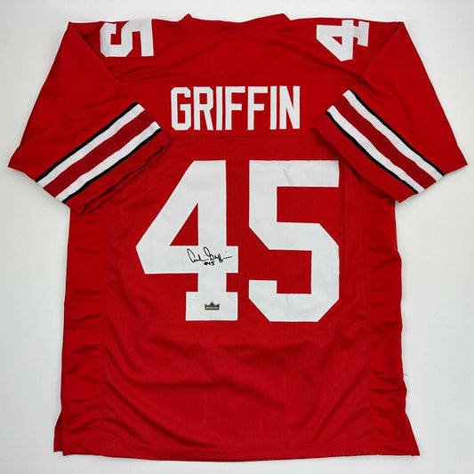 Facsimile Autographed Archie Griffin Ohio State Red Reprint Laser Auto College Football Jersey Size Men's XL