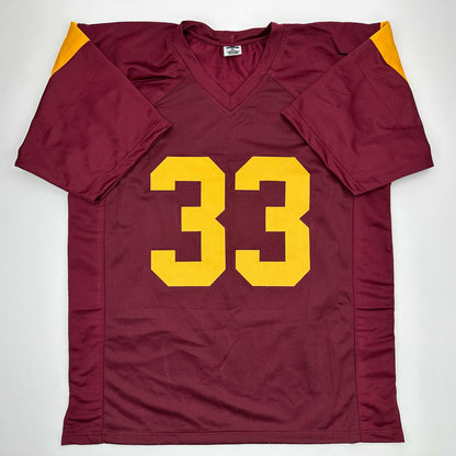 Facsimile Autographed Marcus Allen USC Maroon Reprint Laser Auto College Football Jersey Size Men's XL