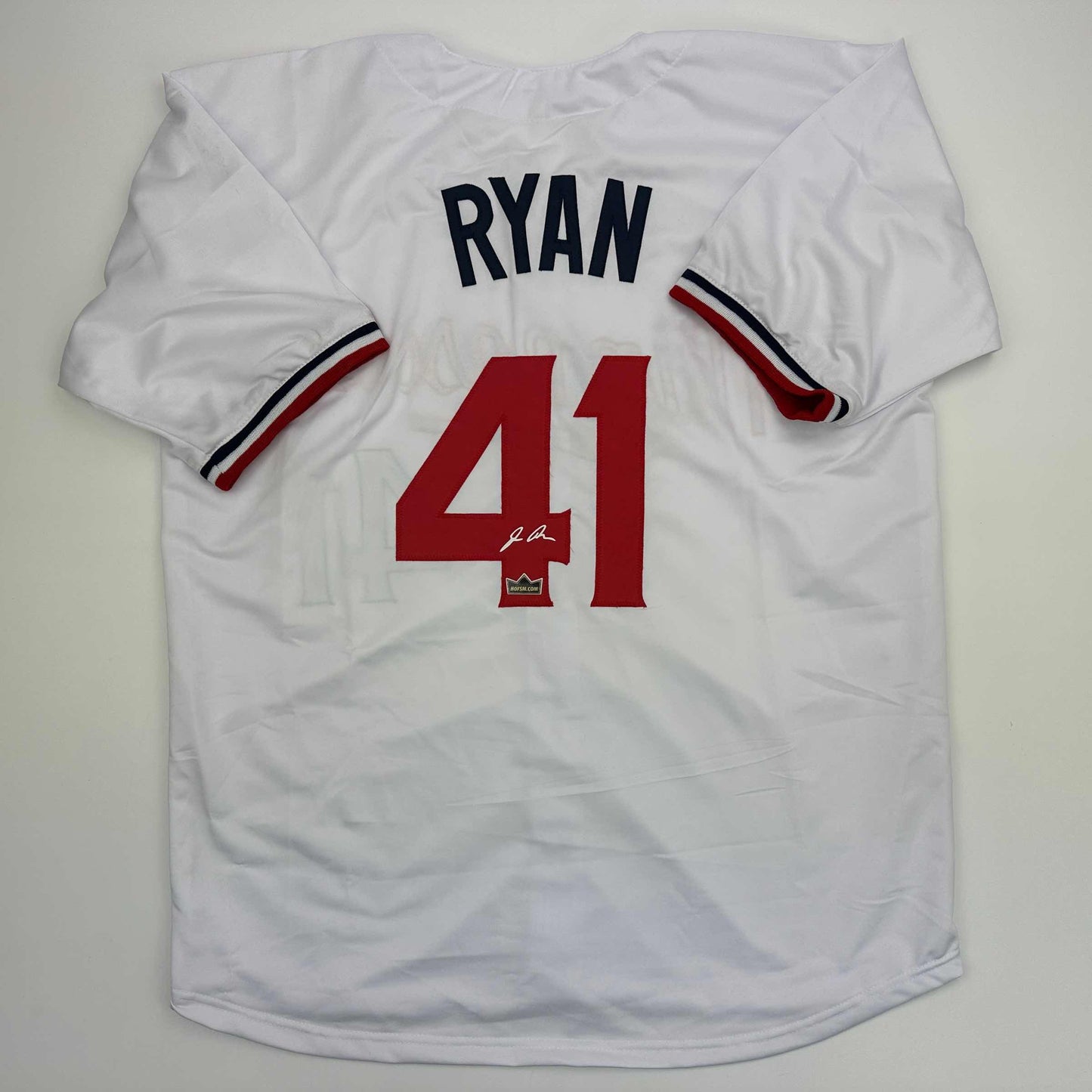 Facsimile Autographed Joe Ryan Minnesota White Reprint Laser Auto Baseball Jersey Size Men's XL