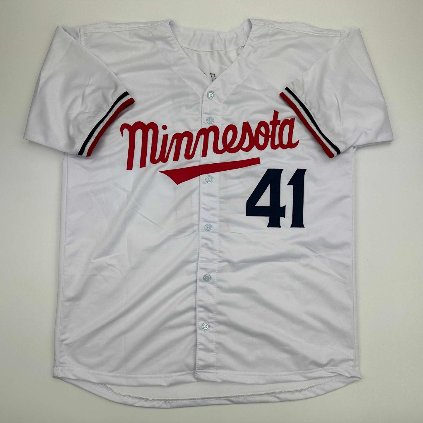 Facsimile Autographed Joe Ryan Minnesota White Reprint Laser Auto Baseball Jersey Size Men's XL