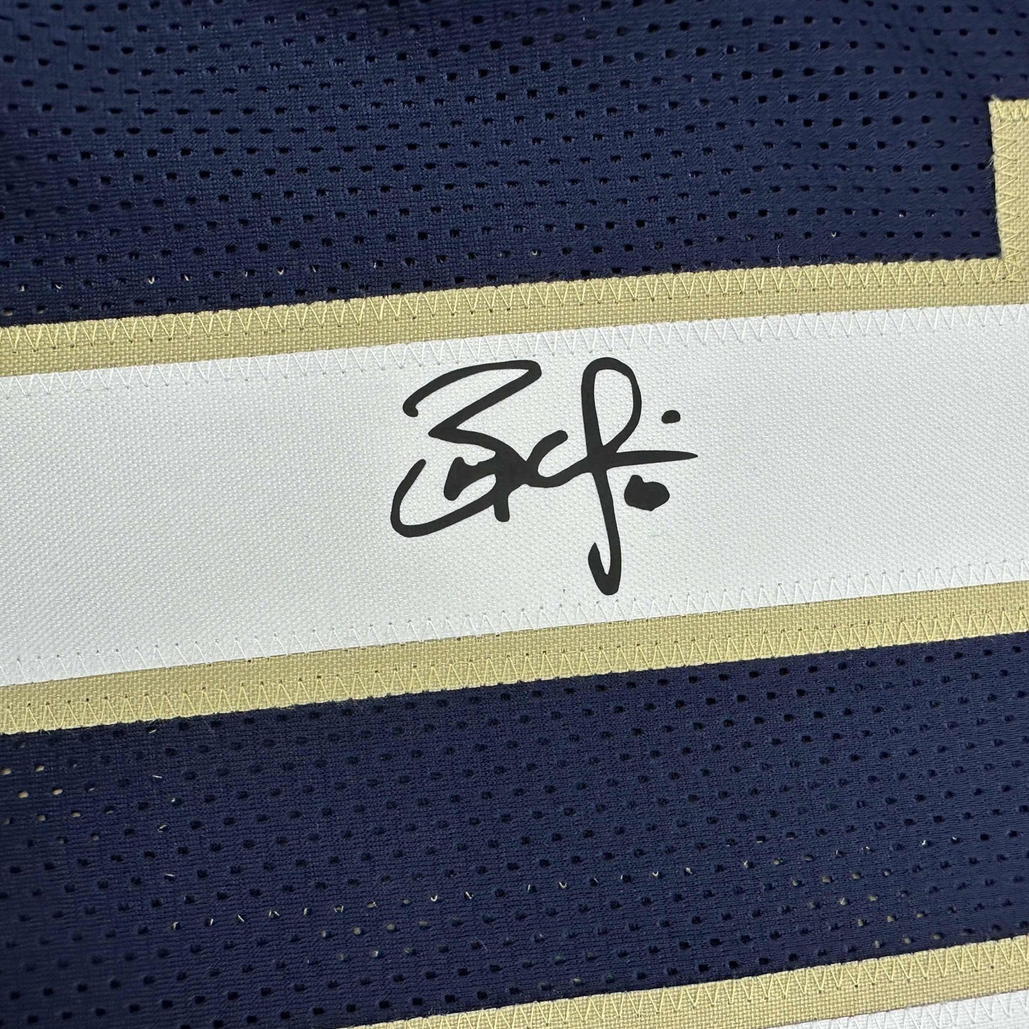Facsimile Autographed Brady Quinn Notre Dame Blue Reprint Laser Auto College Football Jersey Size Men's XL