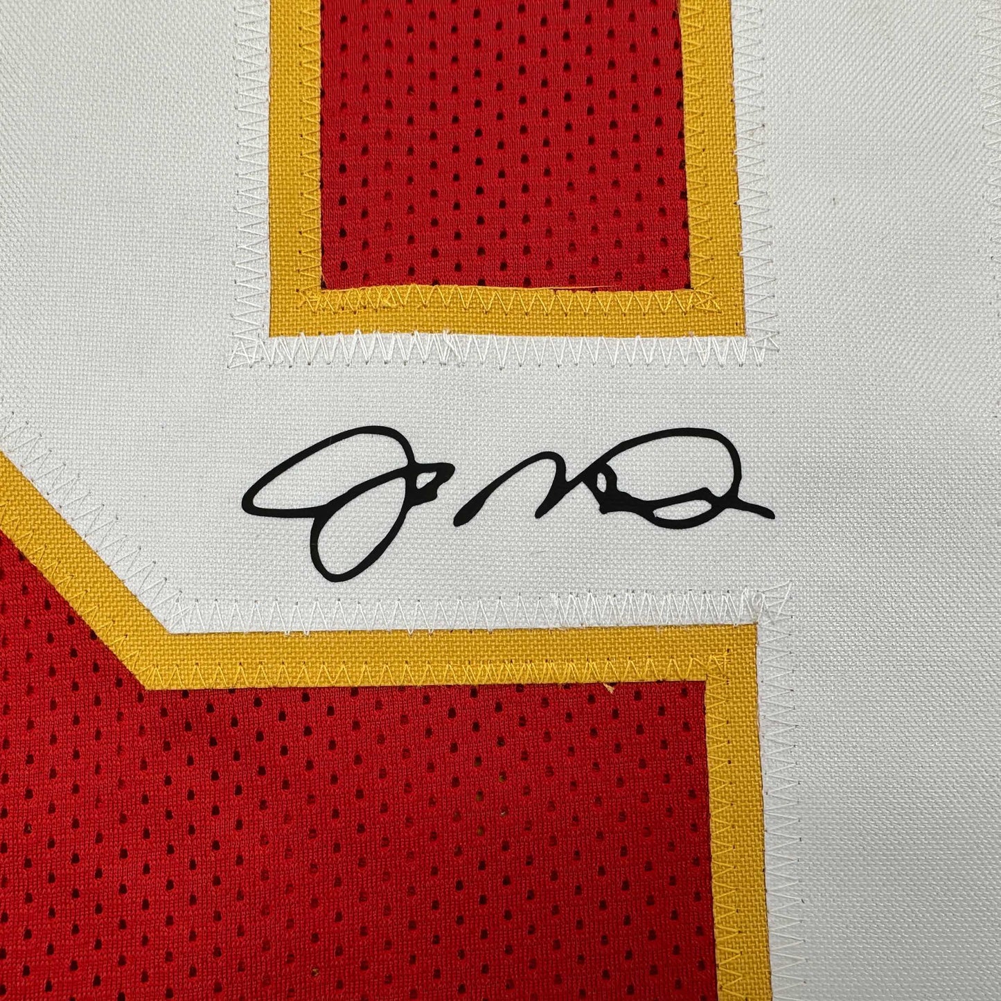 Facsimile Autographed Joe Montana Kansas City Red Reprint Laser Auto Football Jersey Size Men's XL