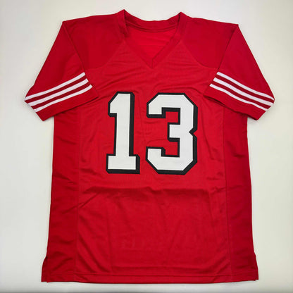 Autographed/Signed Brock Purdy San Francisco Red Alternate Football Jersey Beckett BAS COA