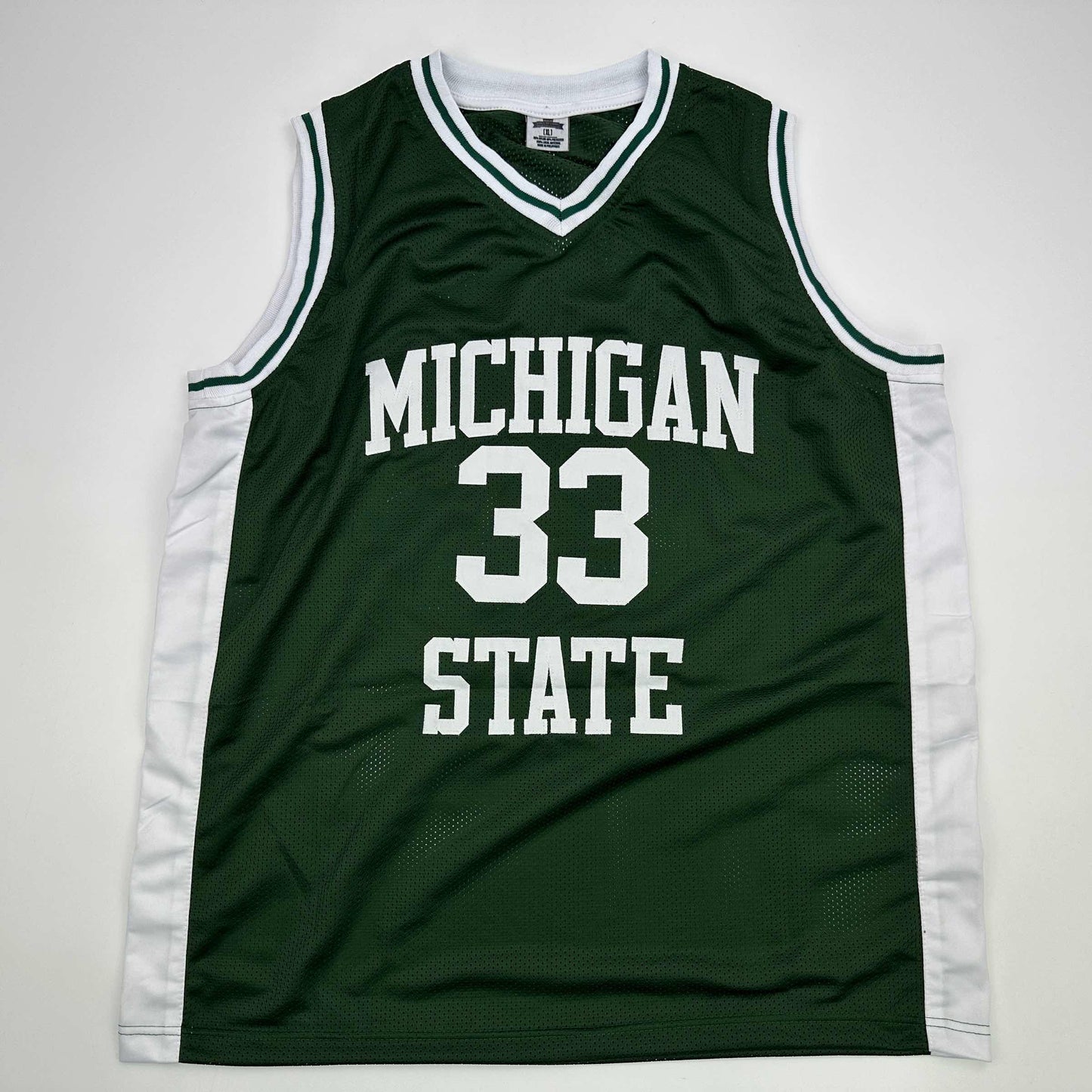 Facsimile Autographed Earvin Magic Johnson Michigan State Green Reprint Laser Auto College Basketball Jersey Size Men's XL