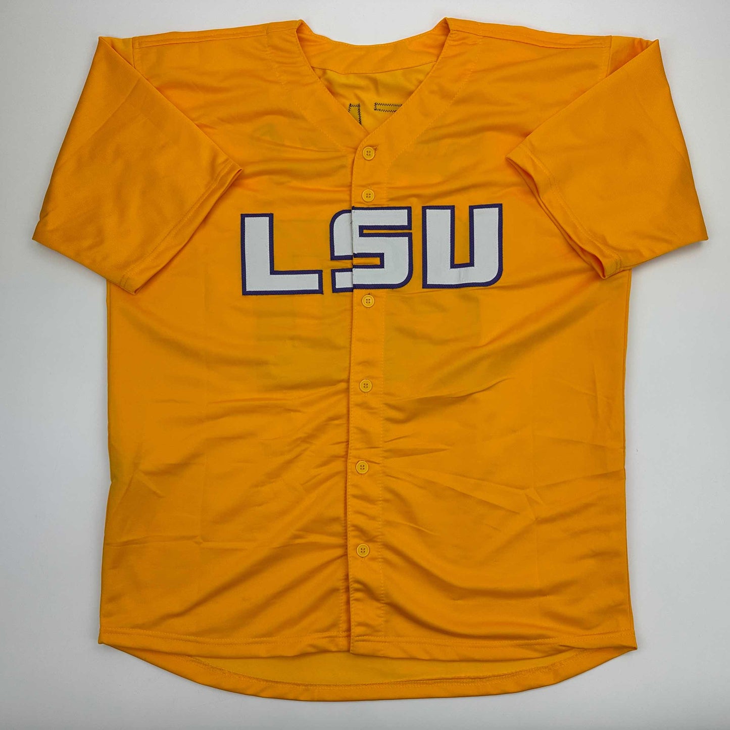 Facsimile Autographed Paul Skenes LSU Yellow Reprint Laser Auto College Baseball Jersey Size Men's XL