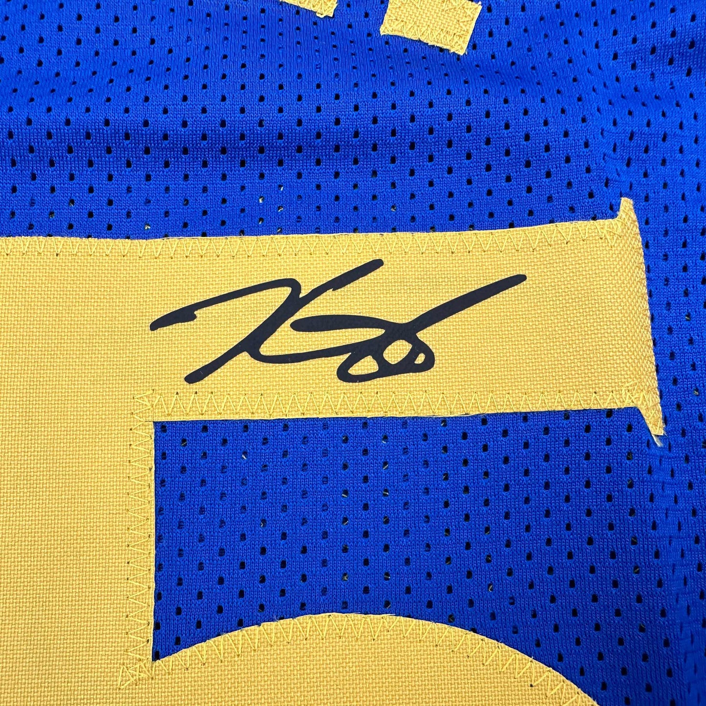 Facsimile Autographed Kevin Durant Golden State Blue Reprint Laser Auto Basketball Jersey Size Men's XL
