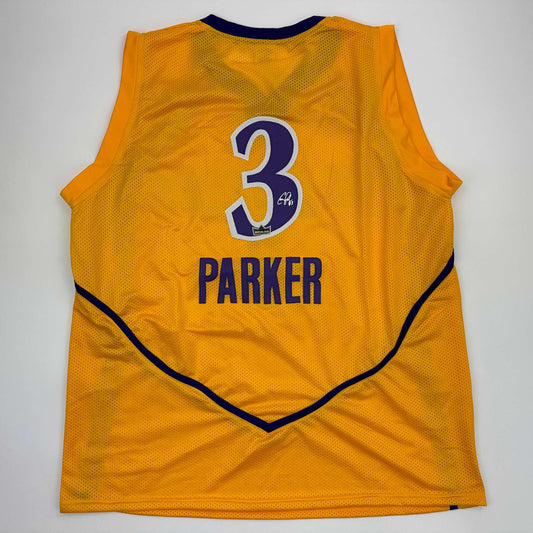 Facsimile Autographed Candace Parker Los Angeles LA Yellow Reprint Laser Auto Basketball Jersey Size Men's XL