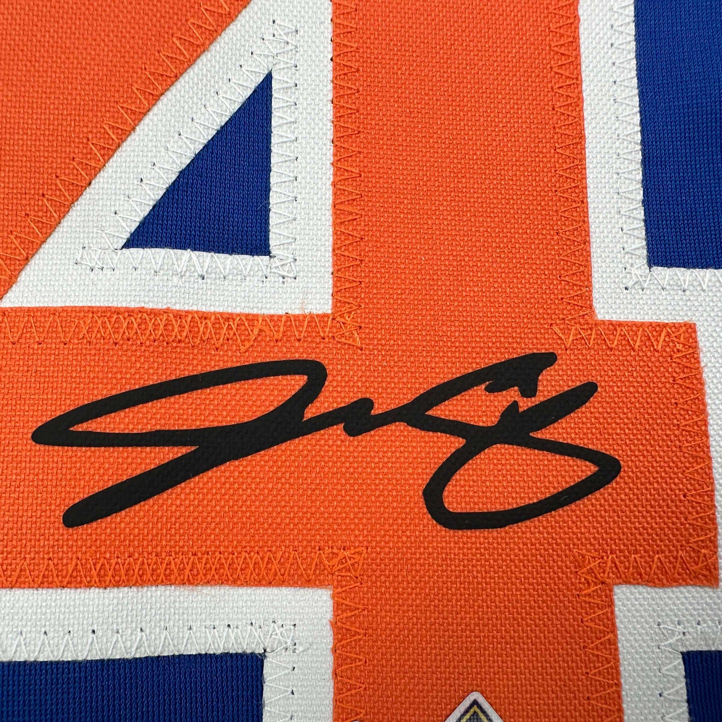 Framed Facsimile Autographed Jac Caglianone 35x39 Florida Blue Reprint Laser Auto College Baseball Jersey