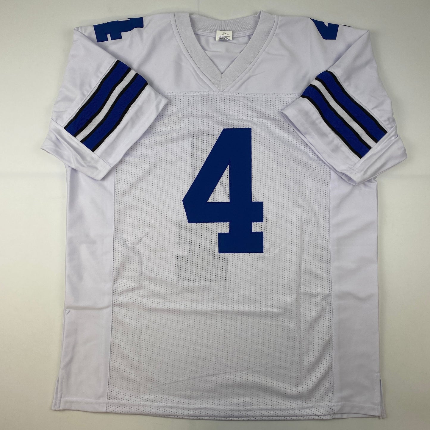 Facsimile Autographed Dak Prescott Dallas White Reprint Laser Auto Football Jersey Size Men's XL