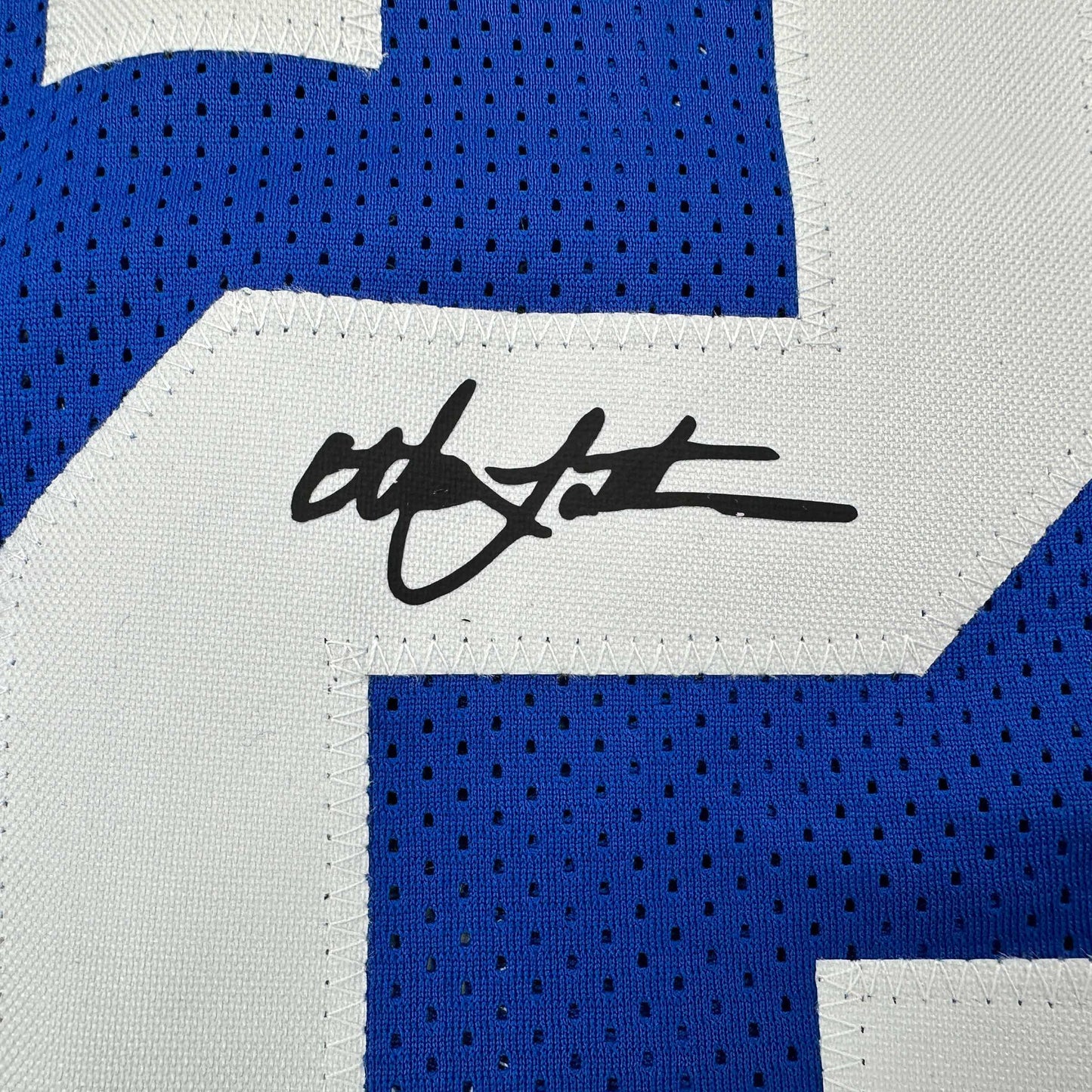 Framed Facsimile Autographed Christian Laettner 35x39 Duke Blue Reprint Laser Auto College Basketball Jersey