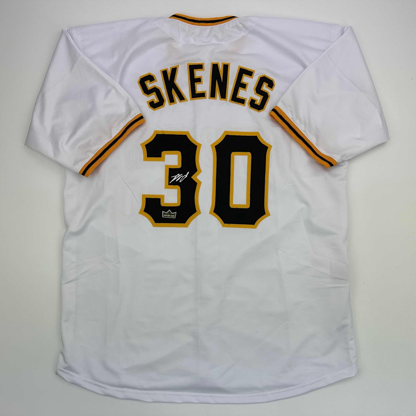 Facsimile Autographed Paul Skenes Pittsburgh White Reprint Laser Auto Baseball Jersey Size Men's XL