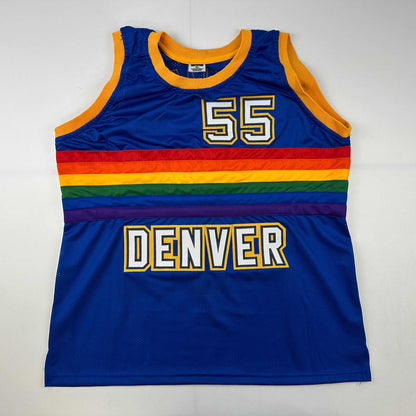 Facsimile Autographed Dikembe Mutombo Denver Blue Reprint Laser Auto Basketball Jersey Size Men's XL
