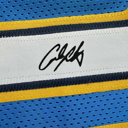 Facsimile Autographed Carmelo Anthony Denver Blue Reprint Laser Auto Basketball Jersey Size Men's XL