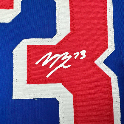 Facsimile Autographed Matt Rempe New York Blue Reprint Laser Auto Hockey Jersey Size Men's XL