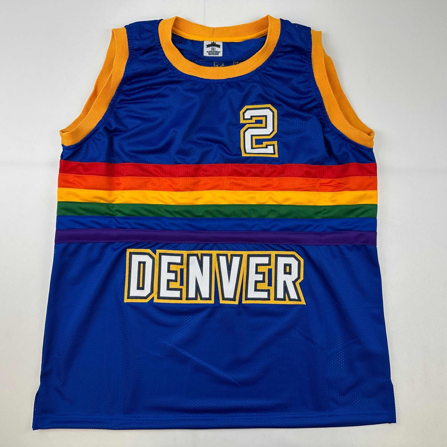 Facsimile Autographed Alex English Denver Blue Reprint Laser Auto Basketball Jersey Size Men's XL