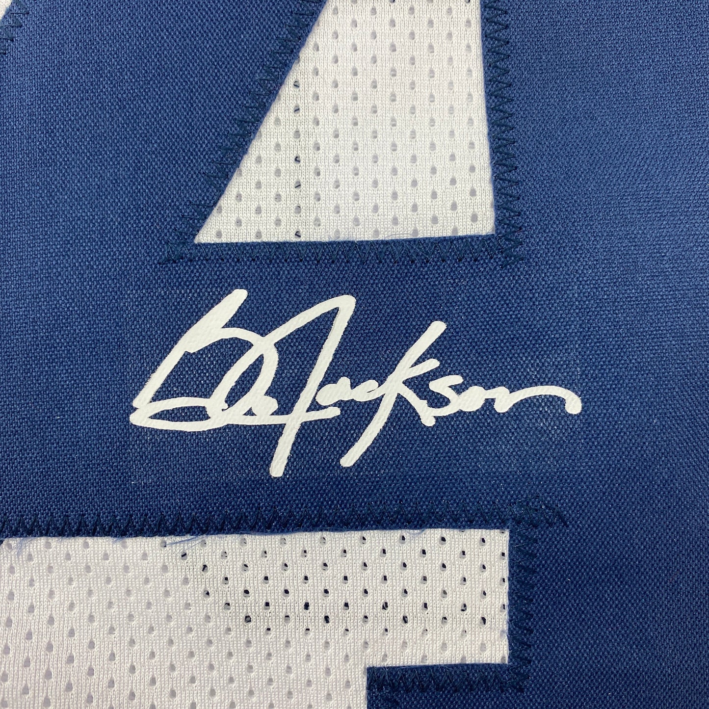 Facsimile Autographed Bo Jackson Auburn White Reprint Laser Auto College Football Jersey Size Men's XL