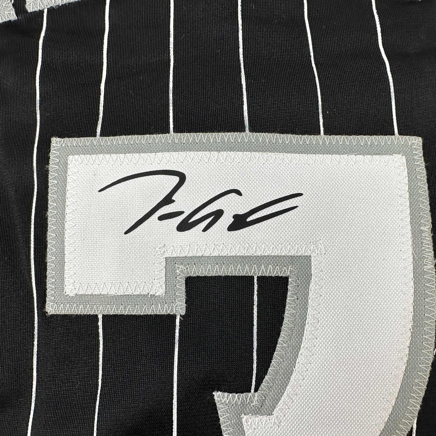 Facsimile Autographed Tim Anderson Chicago Black Pinstripe City Connect Reprint Laser Auto Baseball Jersey Size Men's XL