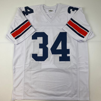 Facsimile Autographed Bo Jackson Auburn White Reprint Laser Auto College Football Jersey Size Men's XL