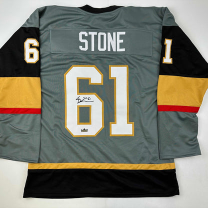 Facsimile Autographed Mark Stone Vegas Grey Reprint Laser Auto Hockey Jersey Size Men's XL