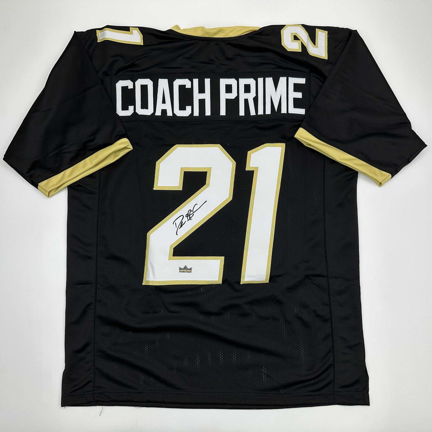 Facsimile Autographed Coach Prime Deion Sanders Colorado Black Reprint Laser Auto College Football Jersey Size Men's XL