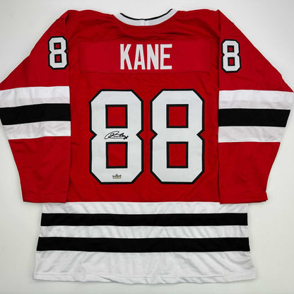 Facsimile Autographed Patrick Kane Chicago Red Reprint Laser Auto Hockey Jersey Size Men's XL