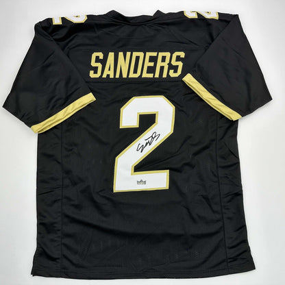 Facsimile Autographed Shedeur Sanders Colorado Black Reprint Laser Auto College Football Jersey Size Men's XL