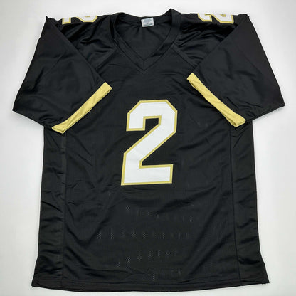 Facsimile Autographed Shedeur Sanders Colorado Black Reprint Laser Auto College Football Jersey Size Men's XL