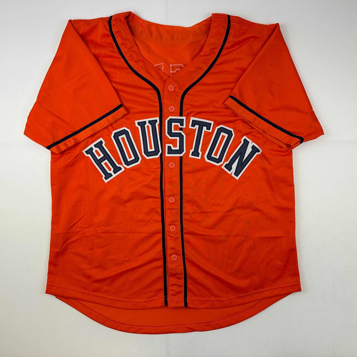 Facsimile Autographed Alex Bregman Houston Orange Reprint Laser Auto Baseball Jersey Size Men's XL