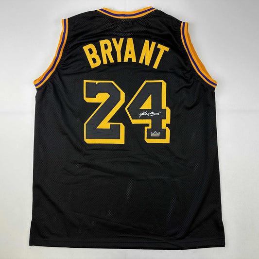 Facsimile Autographed Kobe Bryant #24 Black Mamba Los Angeles LA Reprint Laser Auto Basketball Jersey Size Men's XL