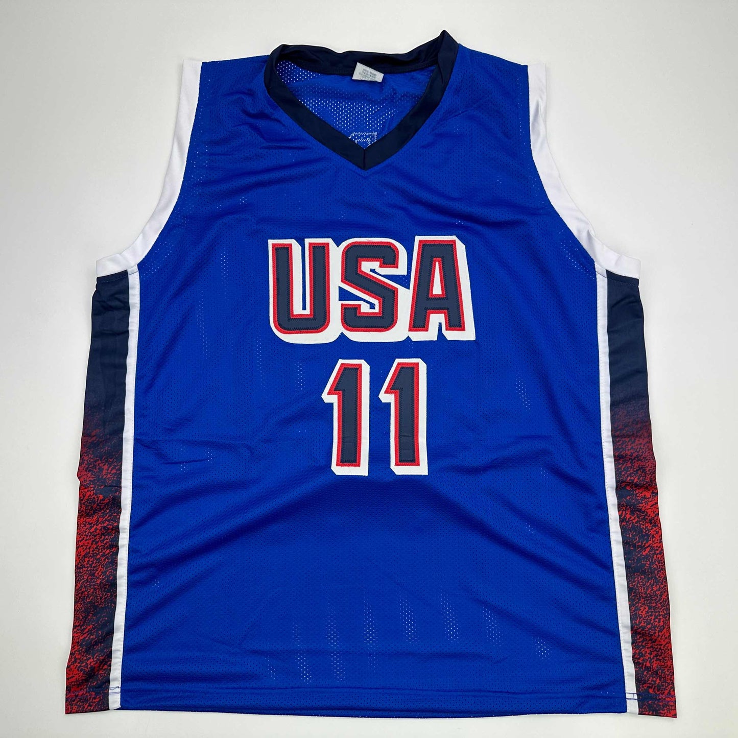 Facsimile Autographed Joel Embiid 2024 United States Team USA Blue Reprint Laser Auto Basketball Jersey Size Men's XL