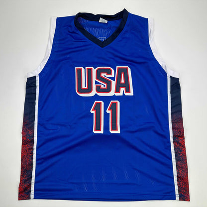 Facsimile Autographed Joel Embiid 2024 United States Team USA Blue Reprint Laser Auto Basketball Jersey Size Men's XL