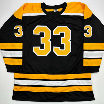 Facsimile Autographed Zdeno Chara Boston Black Reprint Laser Auto Hockey Jersey Size Men's XL