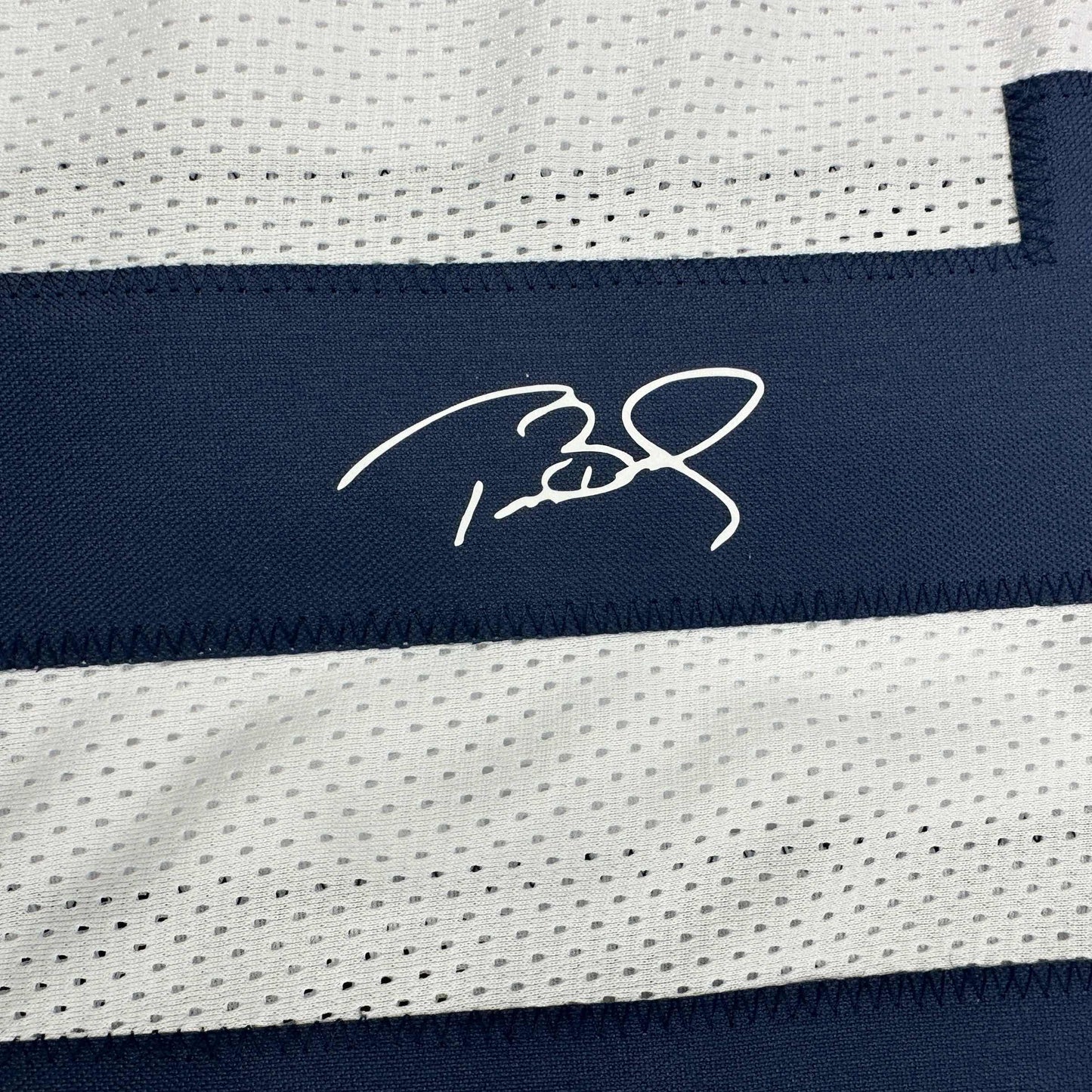 Facsimile Autographed Tom Brady Michigan White Reprint Laser Auto College Football Jersey Size Men's XL