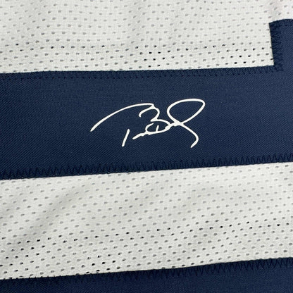 Facsimile Autographed Tom Brady Michigan White Reprint Laser Auto College Football Jersey Size Men's XL
