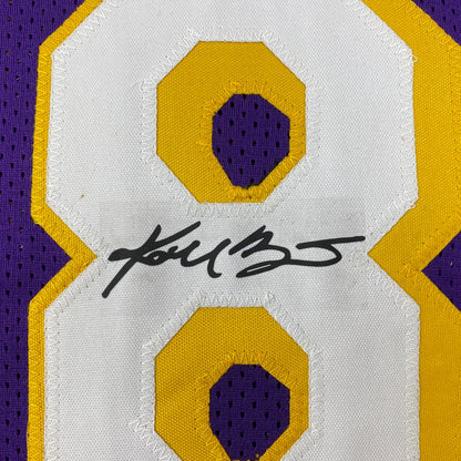 Facsimile Autographed Kobe Bryant #8 Los Angeles LA Purple Reprint Laser Auto Basketball Jersey Size Men's XL