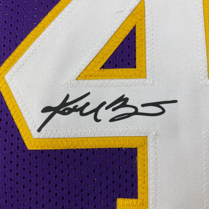 Facsimile Autographed Kobe Bryant #24 Los Angeles LA Purple Reprint Laser Auto Basketball Jersey Size Men's XL