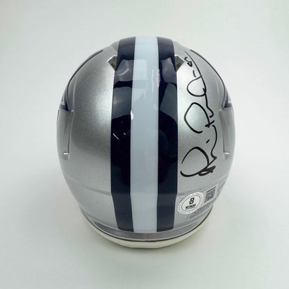 Autographed/Signed Michael Irvin Dallas Cowboys Football Mini Helmet BAS COA