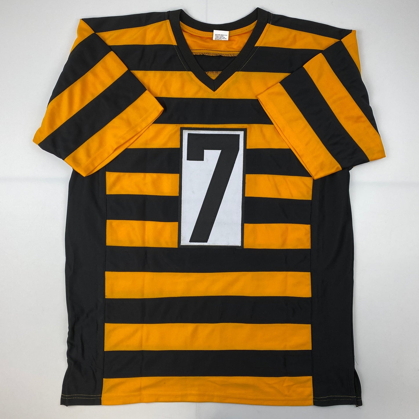Facsimile Autographed Ben Roethlisberger Pittsburgh Bumble Bee Reprint Laser Auto Football Jersey Size Men's XL