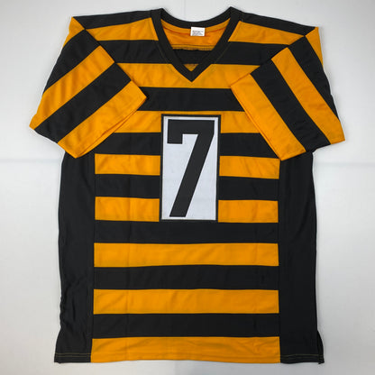 Facsimile Autographed Ben Roethlisberger Pittsburgh Bumble Bee Reprint Laser Auto Football Jersey Size Men's XL