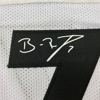Facsimile Autographed Ben Roethlisberger Pittsburgh White Reprint Laser Auto Football Jersey Size Men's XL