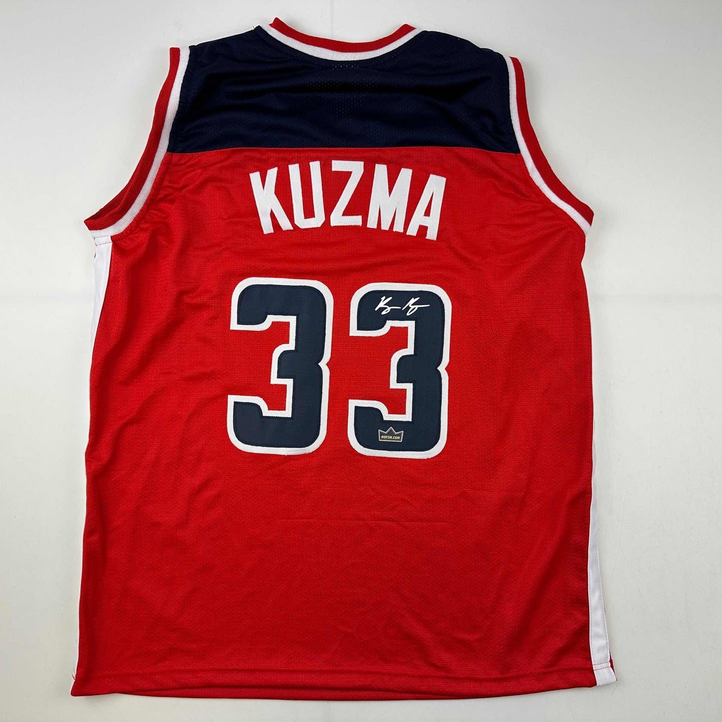 Facsimile Autographed Kyle Kuzma Washington Red Reprint Laser Auto Basketball Jersey Size Men's XL